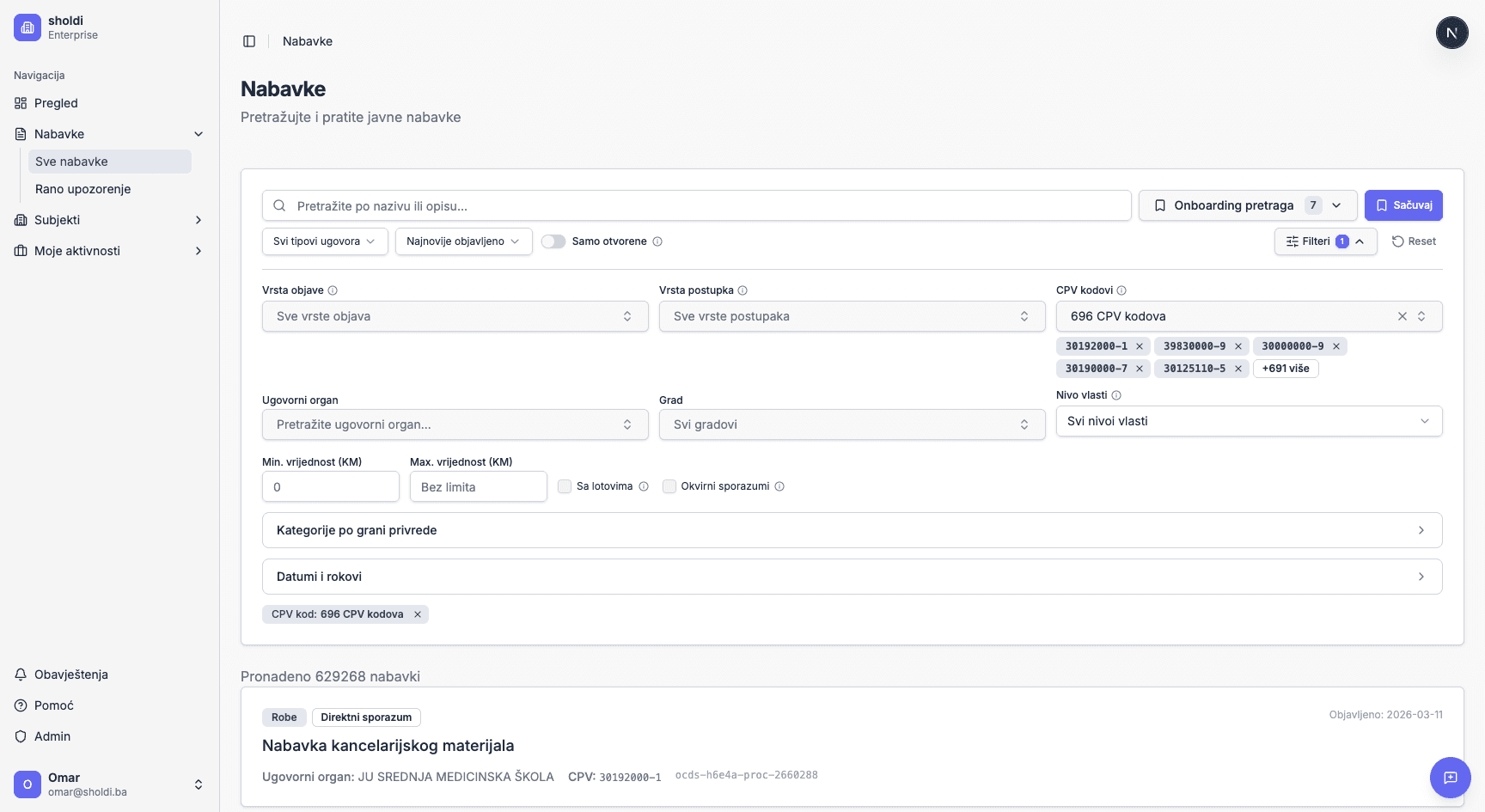 Napredni filteri za preciznu pretragu